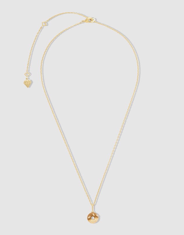 Wanderlust + Co - Donut Coffee Glazed Gold Necklace
