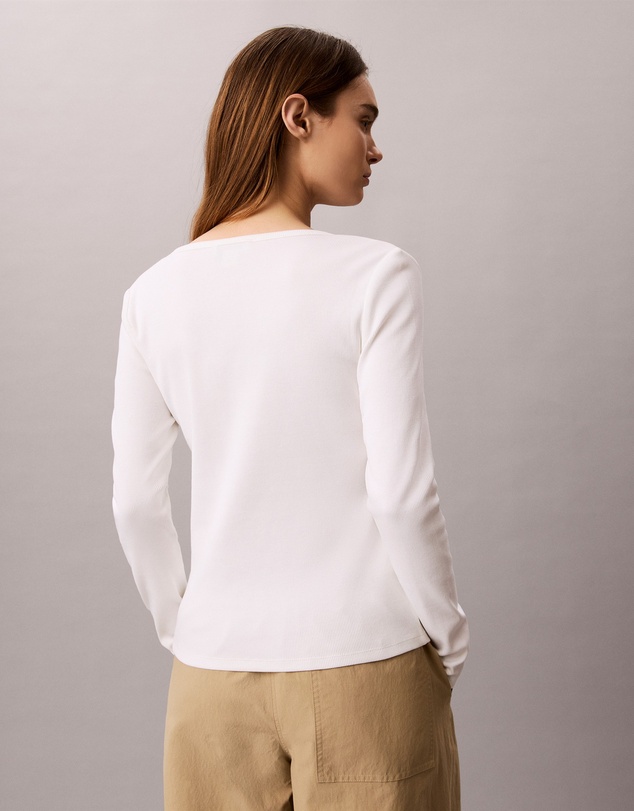 Calvin Klein Jeans - Ribbed Cotton Long Sleeve Top