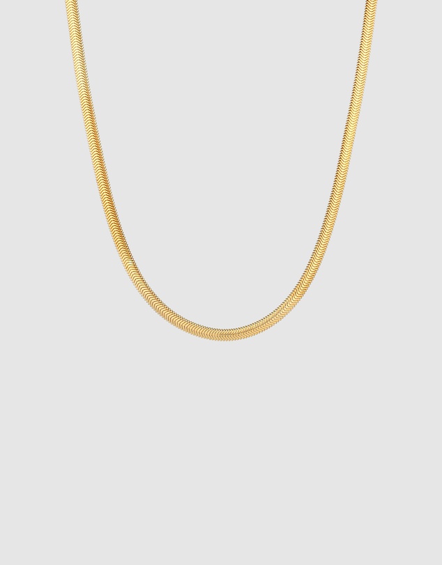 Elli Jewelry - Herringbone Chain Necklace in Gold-Plated 925 Silver