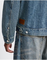 Scotch & Soda - Denim Trucker Jacket With Contrast Check Panelling