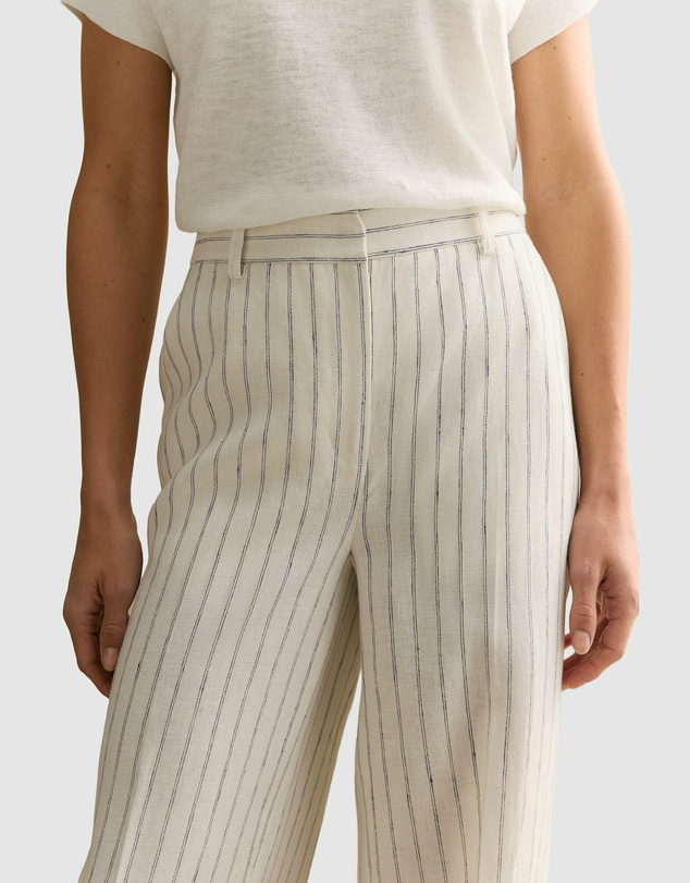 Trenery - Linen Dot Stripe Pant