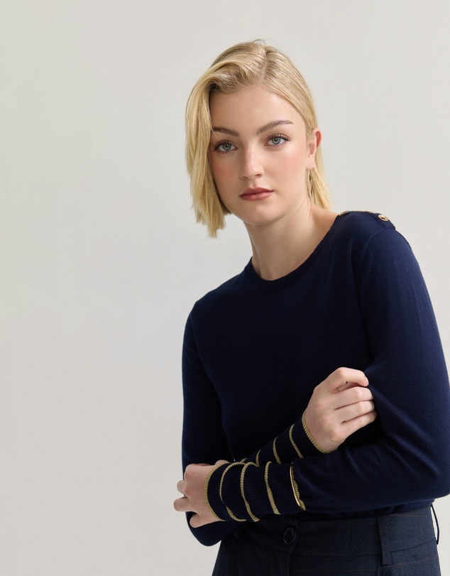 Oxford - Raven Metallic Stripe Knit