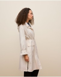 Trenery - Cotton Blend Longline Anorak in Stone