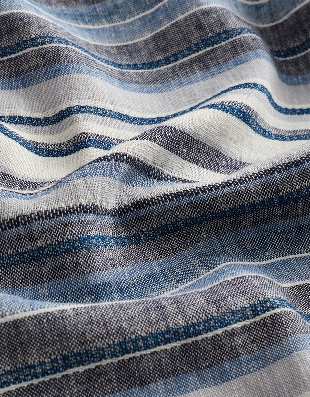 NEXT - Linen Blend Horizontal Stripe Short Sleeve Shirt