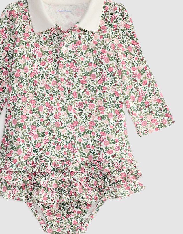 Polo Ralph Lauren - Floral Soft Cotton Polo Dress & Bloomers - Babies