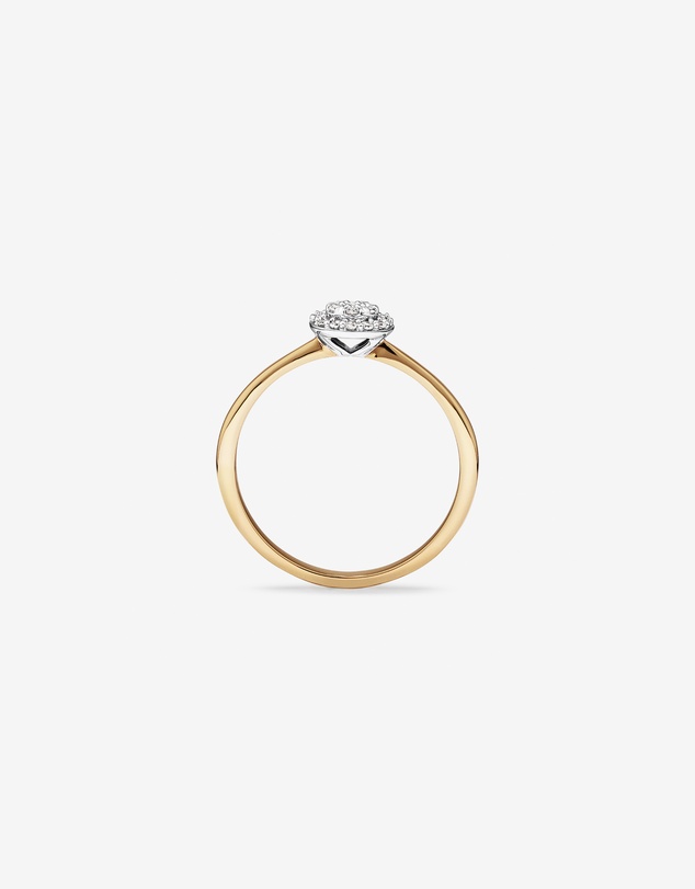 Michael Hill - 0.10 Carat TW Round Cluster Diamond Promise Ring in 10kt Yellow and White Gold