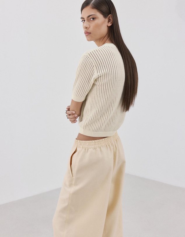 M.N.G - Short-Sleeved Openwork Knitted Sweater