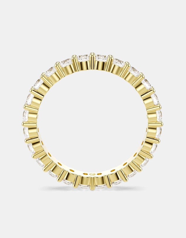 Swarovski - Matrix Vittore Band Ring, Round Cut, White, Gold-tone Plated
