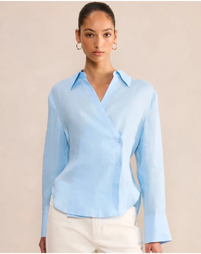 Forever New - Tina Linen Tie Back Shirt