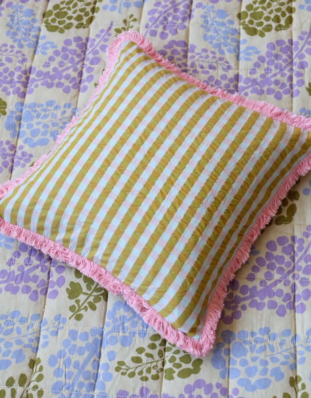 Mosey Me - Pink Quartz Seersucker Cushion Cover