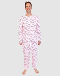 Sant And Abel - Men's Candy Cane Henley Top