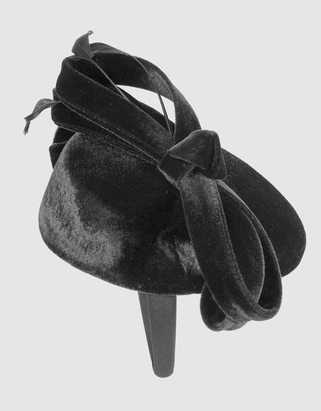 Max Alexander - Velvet Black Winter Pillbox Fascinator