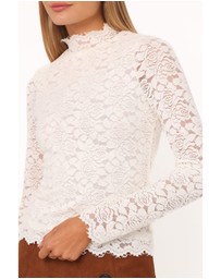 Petal & Pup - Beatriz Lace High Neck Top - Ivory