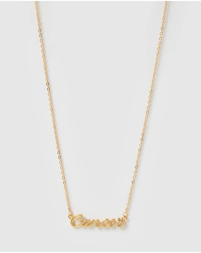 Izoa - Cancer Written Star Sign Necklace