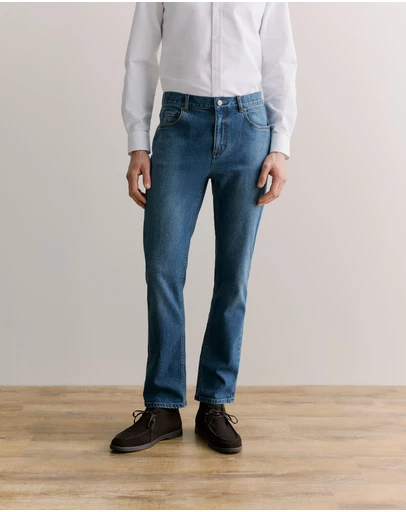 Trenery - Relaxed Fit Mid Wash Jean in Indigo Blue