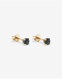 Michael Hill - Round London Blue Topaz Birthstone Stud Earrings in 10kt Yellow Gold