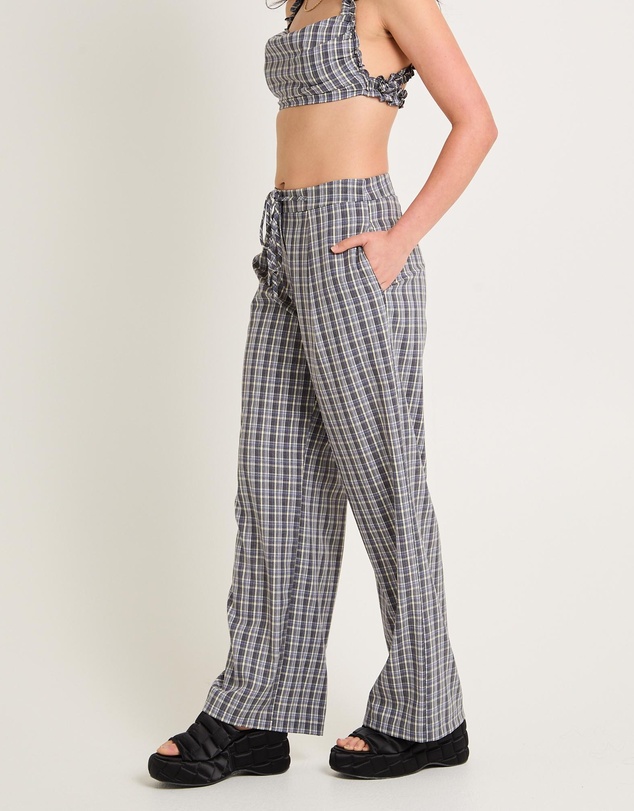Subtitled - Dion Check Relaxed Belt Pants