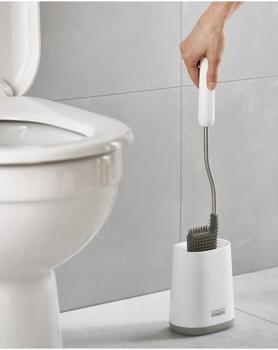 Joseph Joseph - Flex™ Lite Toilet Brush with Holder - Grey/White