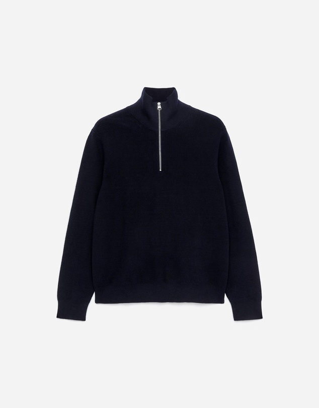 ARKET - Wool and Cotton Half Zip Jumper