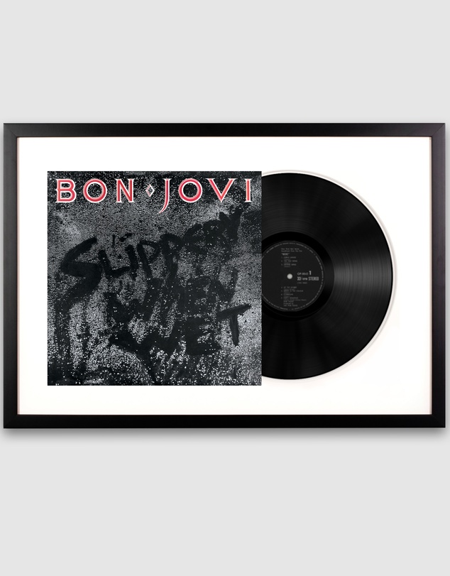 iWorld - Framed Bon Jovi Slippery When Wet Vinyl Album Art