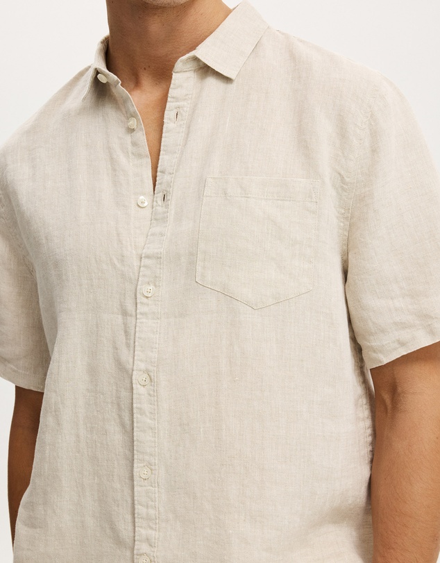 Cotton On - Relaxed Linen Short Sleeve Shirt
