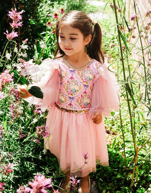 Fleur Harris - 'Bunnies & Bows' Sparkling Tutu Dress in Pink