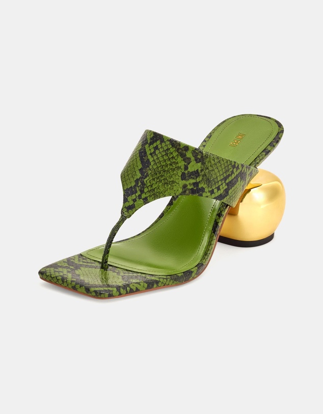 JW PEI - Naomi Snakeskin Heeled Flip Flops