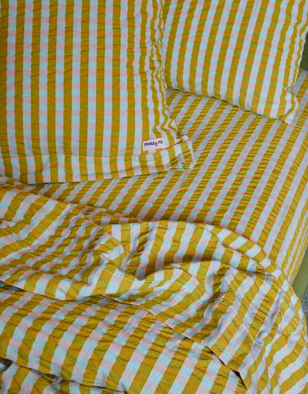 Mosey Me - Pink Quartz Seersucker Quilt Cover
