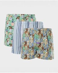Mitch Dowd - Mens Cats And Dogs Boxer Shorts 3 Pack - Multi