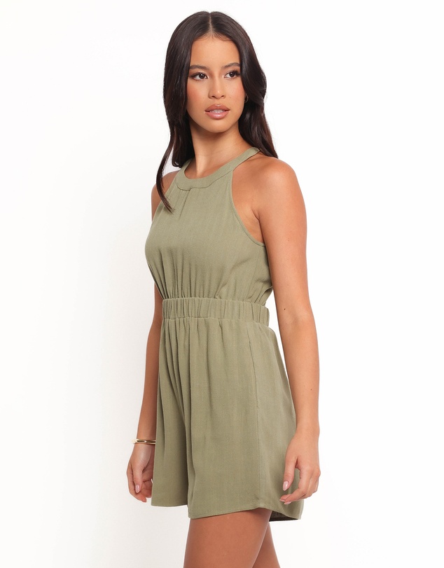 Petal & Pup - Solia Open Back Playsuit - Olive