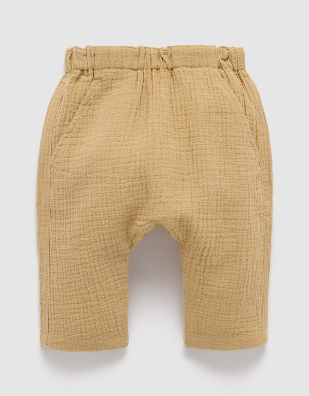 Purebaby - Slouchy Crinkle Cotton Pants- Kids-Babies