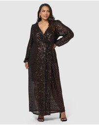 Pink Dusk by Curve Project - All I Want Sequin Maxi Dress