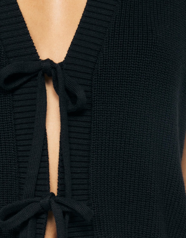 AERE - Ava Organic Cotton Tie Front Top