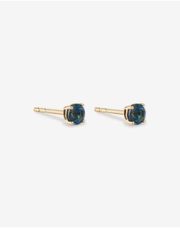 Michael Hill - Round London Blue Topaz Birthstone Stud Earrings in 10kt Yellow Gold