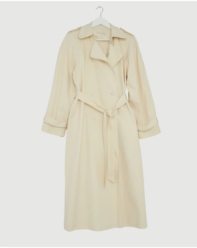 Revibe - Repaired Minima Esenciales Isra Cotton Twill Trench Coat - AU 6