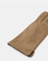 Morgan & Taylor - Amalie Faux Suede Gloves in Beige