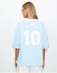 Dazie - Team Argentina Oversized V Neck Graphic Tee