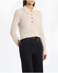 Carla Zampatti - Buttermilk Brushed Wool Knit Polo