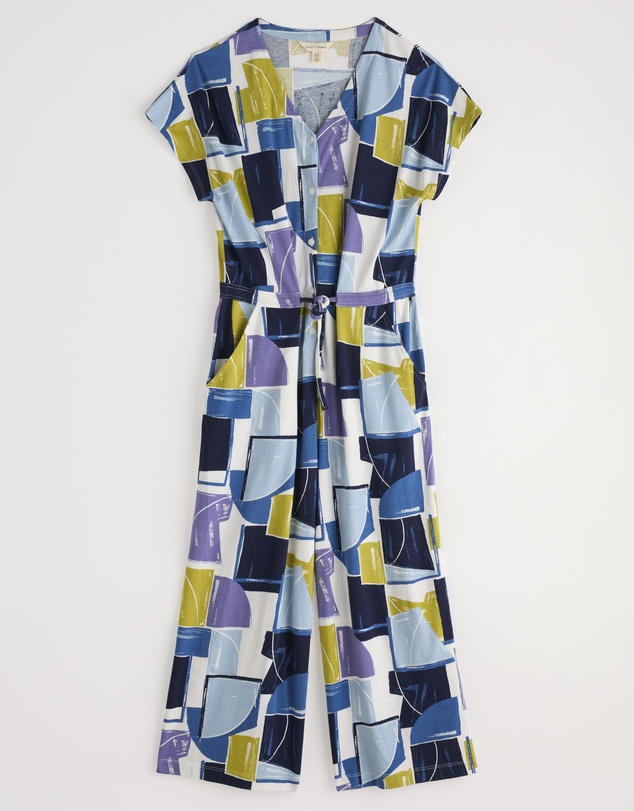 Seasalt - Seasalt Cornwall Blue Rose Trellis Jumpsuit