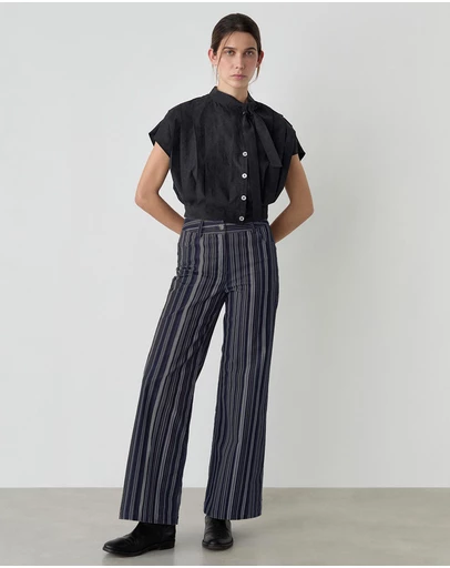 Laagam - Holly Corduroy Striped Pants