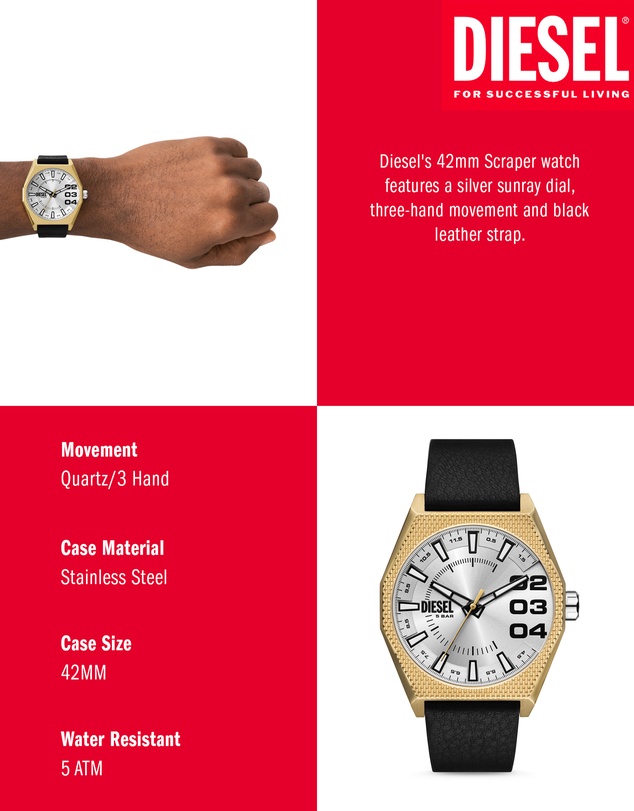 Diesel - Scraper Black Analogue Watch