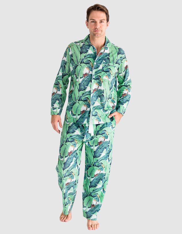Sant And Abel - Men's Martinique® Green Banana Leaf Long PJ Set