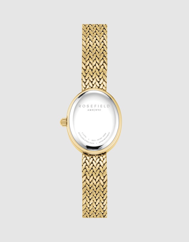 Rosefield - Mini Oval Chocolate Brown Dial Gold-Tone Bracelet Watch