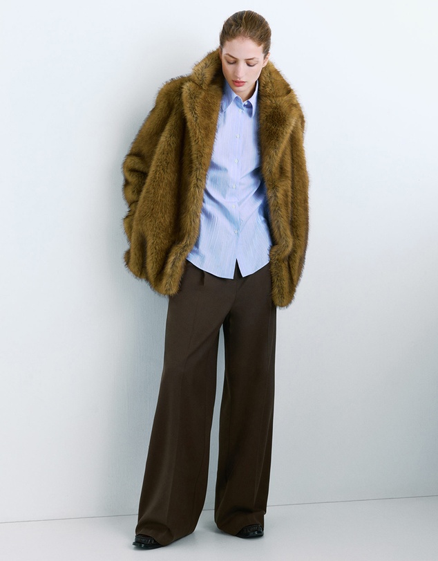 M.N.G - Wide-Leg Mid-Rise Pleated Trousers