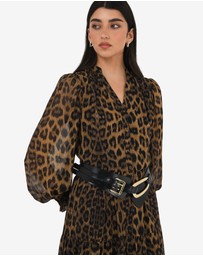 Forcast - Shakira V-Neck Button Dress