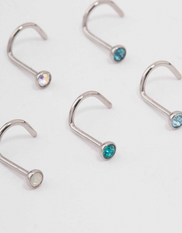 Lovisa - Surgical Steel Blue Mermaid Nose Piercing 6-Pack