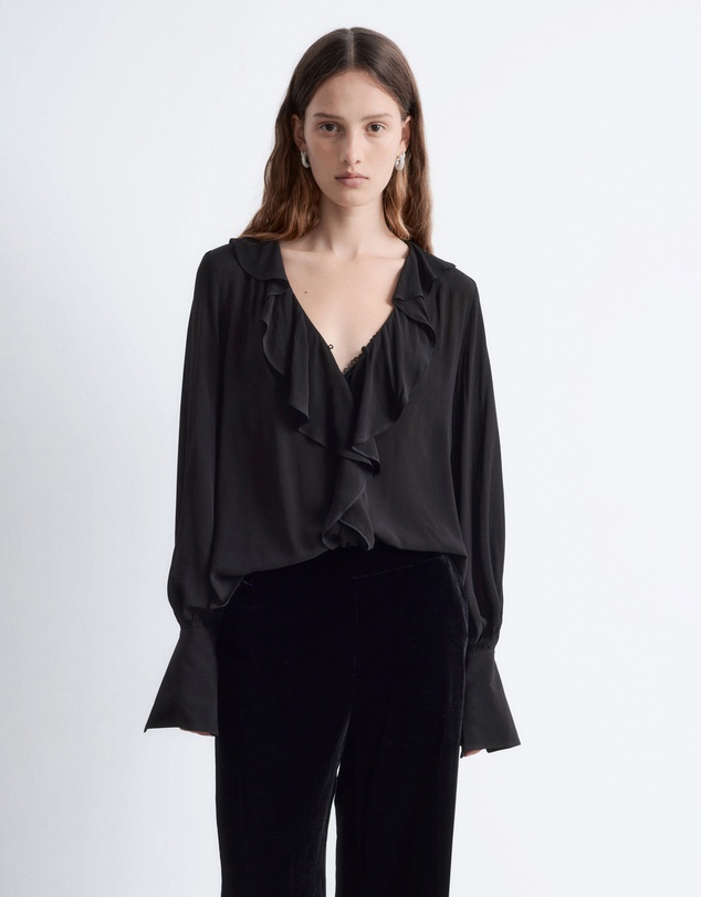 & Other Stories - Ruffle V-Neck Blouse