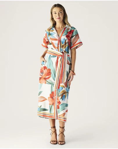 MOS The Label - Fiorina Print Shirt Dress