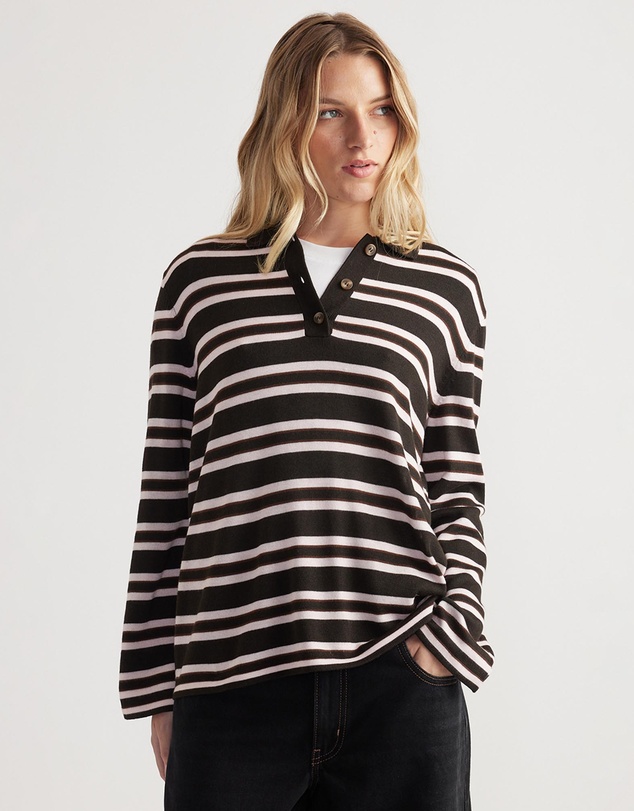 Decjuba - Nia Long Sleeve Knit Polo