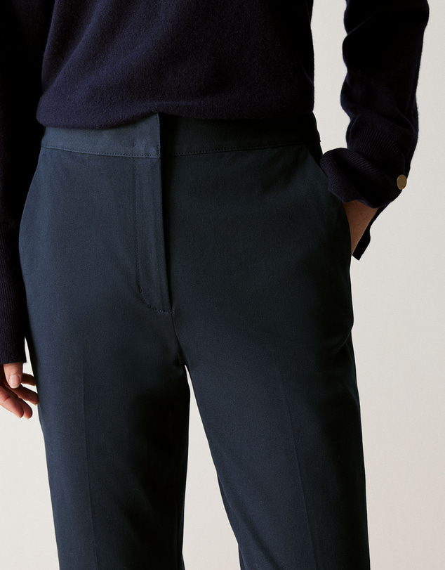 Trenery - Cotton Blend Bi-stretch Pant in Night Sky